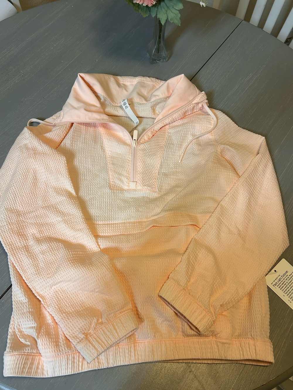 lululemon athletica peach waffle-knit hoodie, brand new, size 5